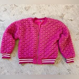 VOY Pink Quilted Bomber Jacket – Women’s Size Large